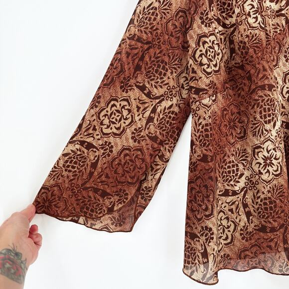 Jonathan Martin Y2K Babydoll Chiffon Top 22W Whimsy Flared Sleeve Fairygrunge - Picture 3 of 9